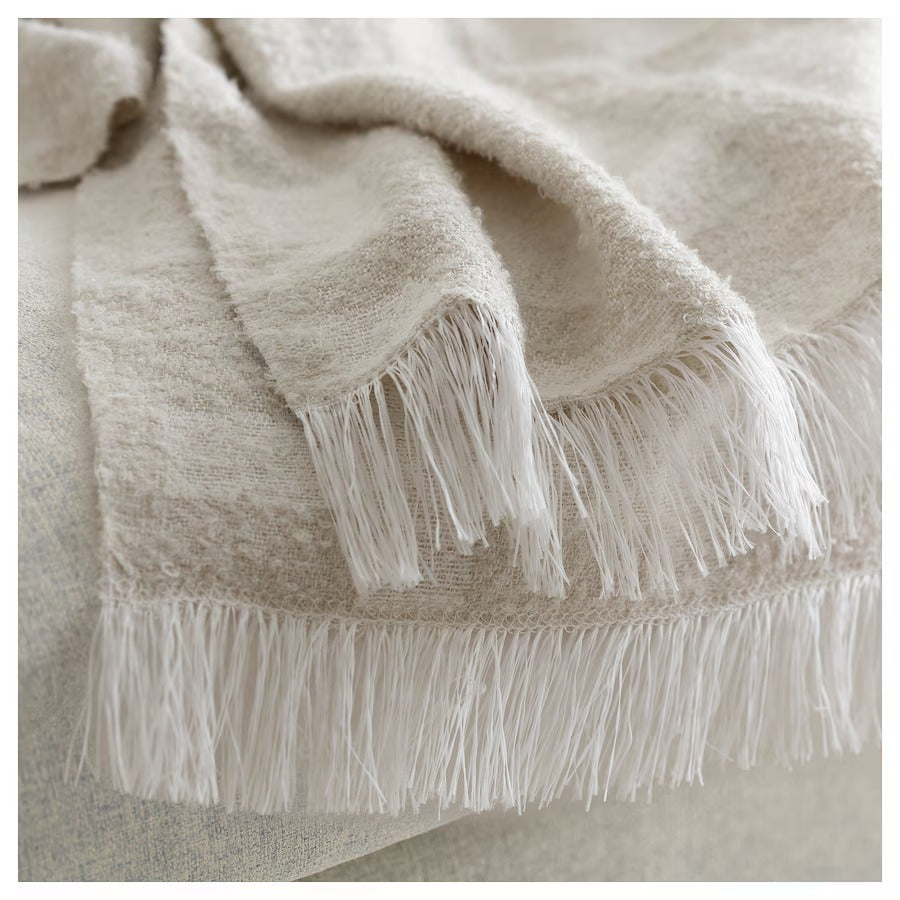 GRÖNKNAVEL Throw, check beige/outdoor indoor, 180x120 cm