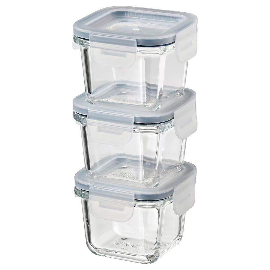 IKEA 365+ Food container with lid, square/glass