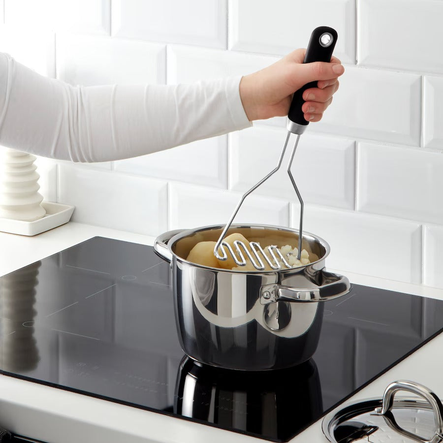 IKEA 365+ HJÄLTE Potato masher, stainless steel/black