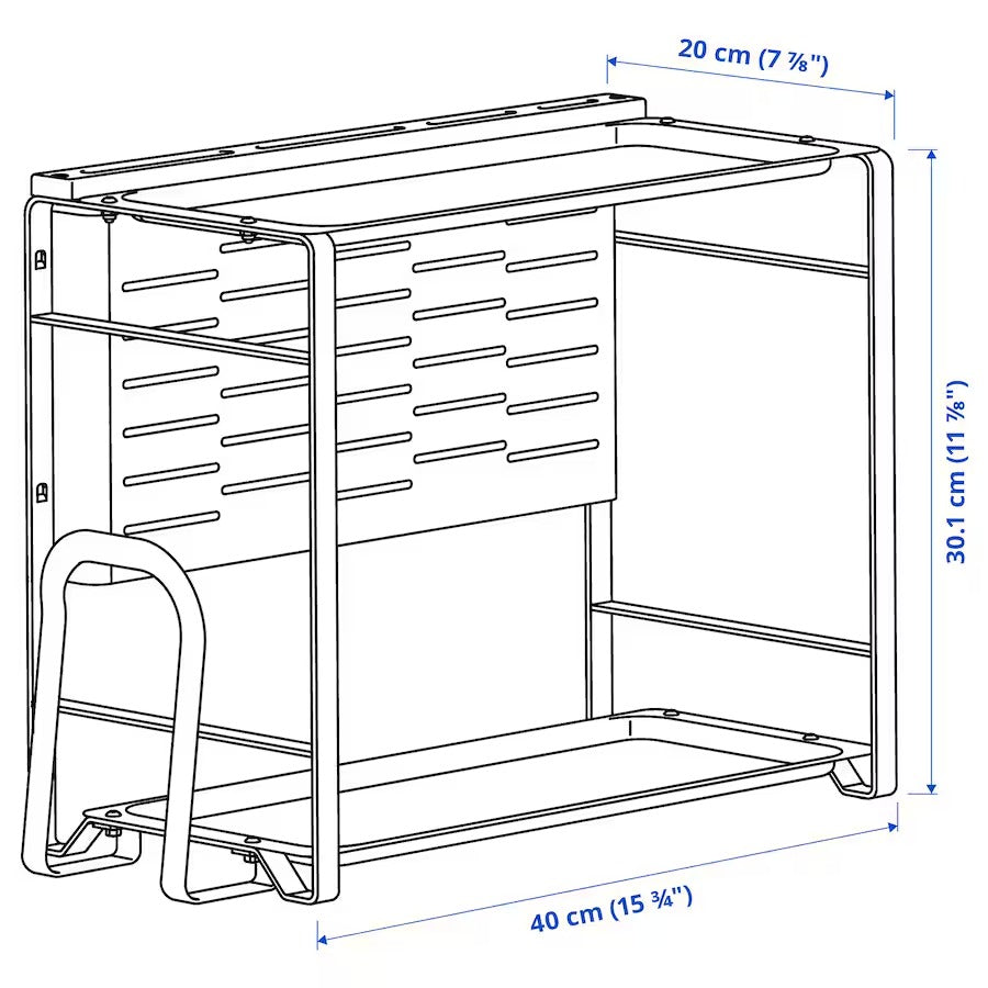 AVSTEG Kitchen countertop organiser, bamboo/white, 40x21 cm
