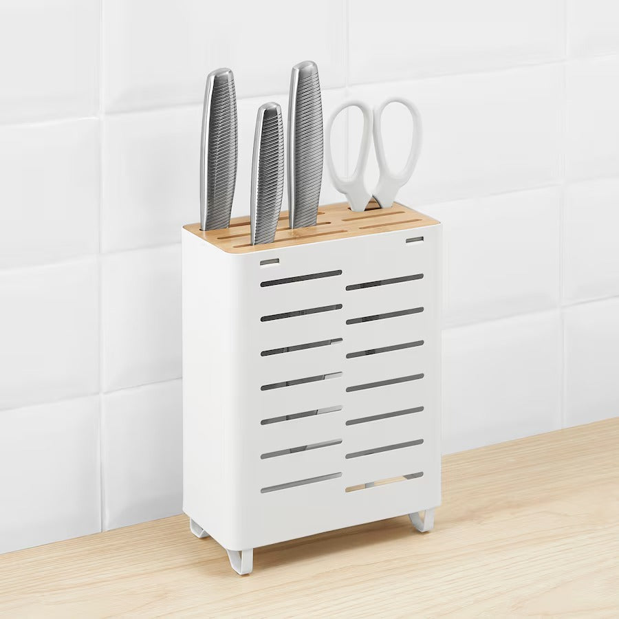 AVSTEG Knife holder, bamboo/white, 23 cm