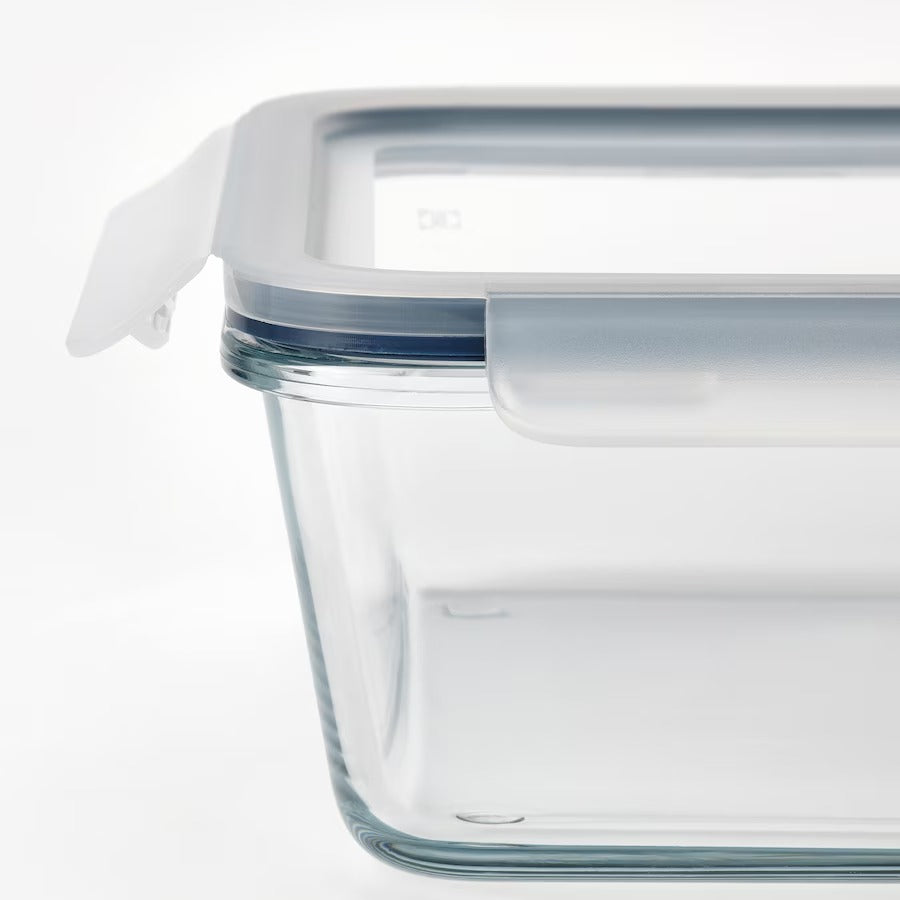 IKEA 365+ Food container with lid, rectangular glass/plastic, 1.0 l