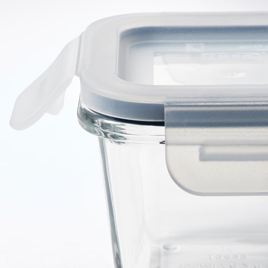 IKEA 365+ Food container with lid, square/glass