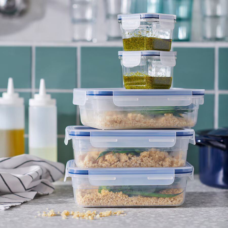 IKEA 365+ Food container with lid, square/glass