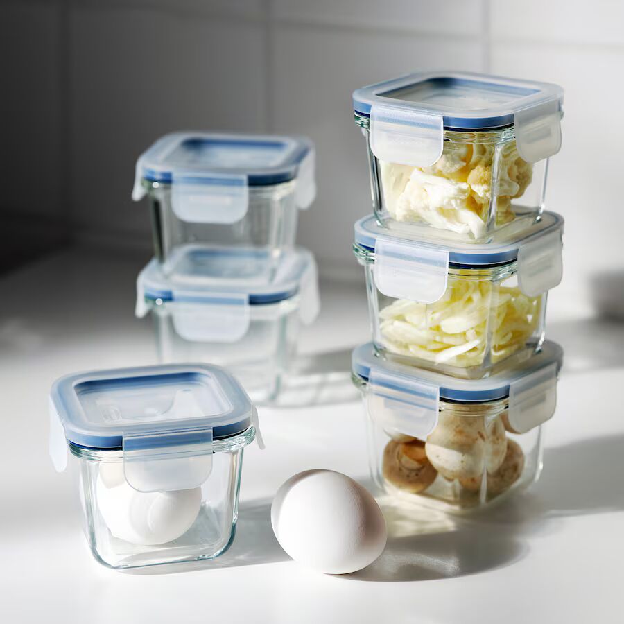 IKEA 365+ Food container with lid, square/glass