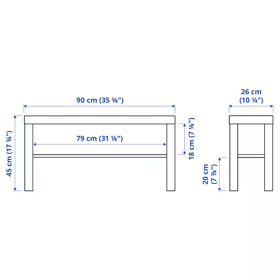 LACK TV bench, black, 90x26x45 cm