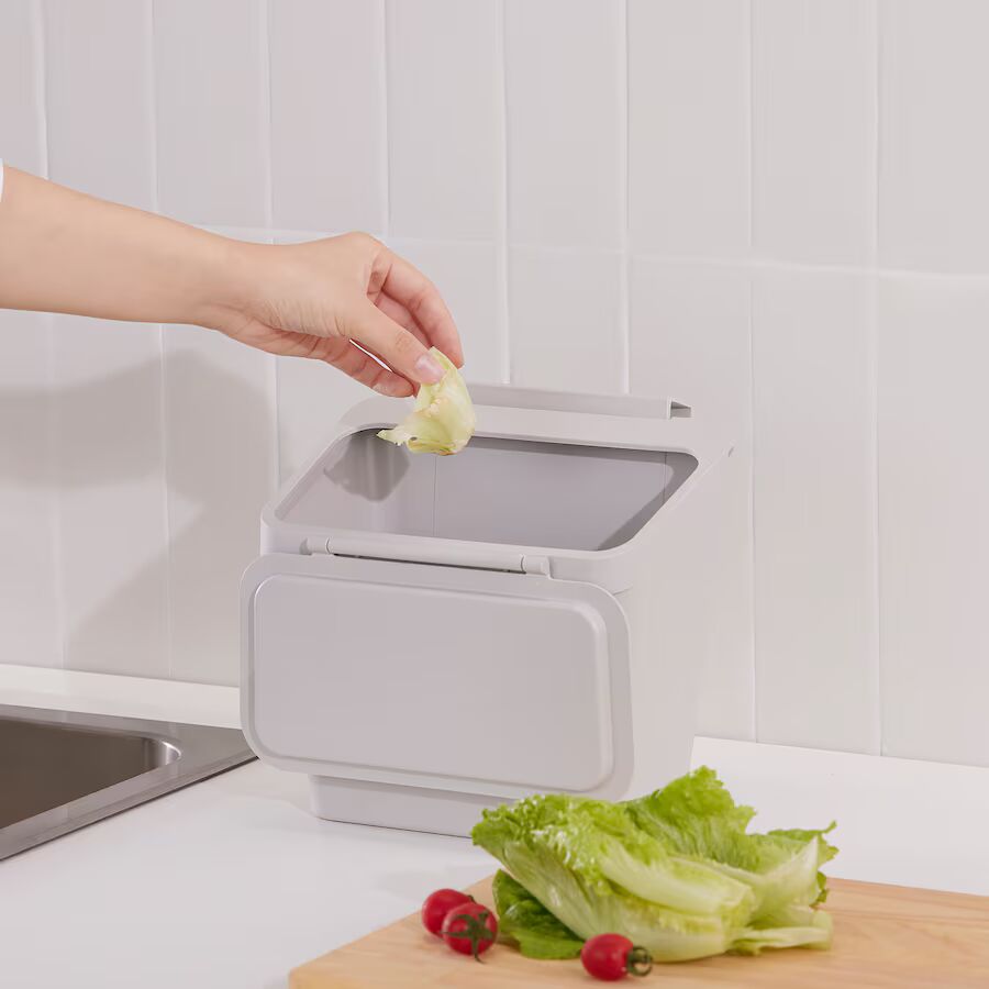 SKOLÄST Waste bin for cabinet with door