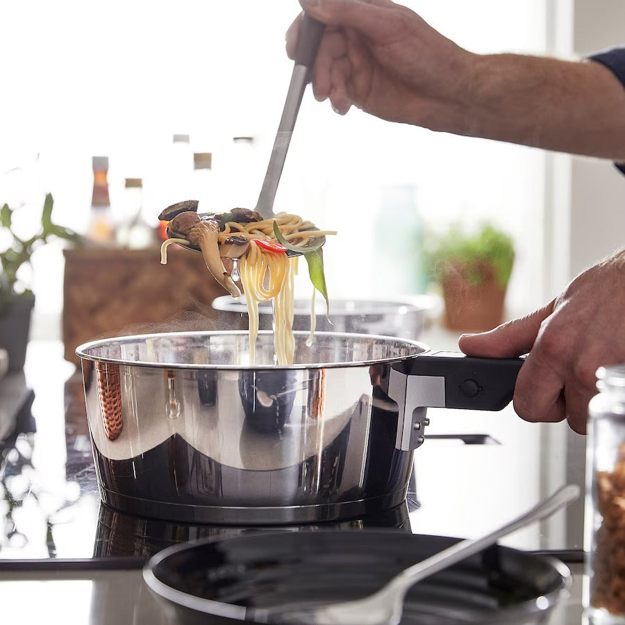SLÄTROCKA Cookware kit with detachable handle, saucepan stainless steel