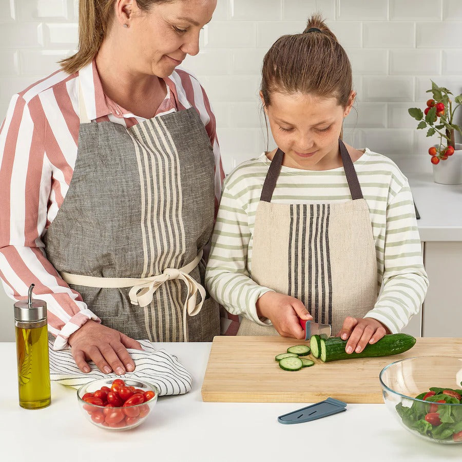 SMÅBIT 2-piece knife set, light turquoise/bright red