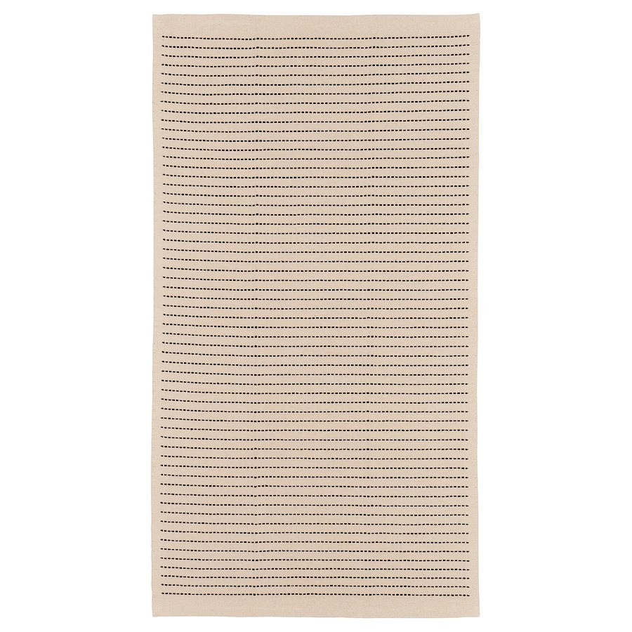 STARREKLINTE Rug, flatwoven, natural/black, 80x150 cm