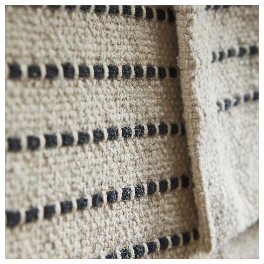 STARREKLINTE Rug, flatwoven, natural/black, 80x150 cm