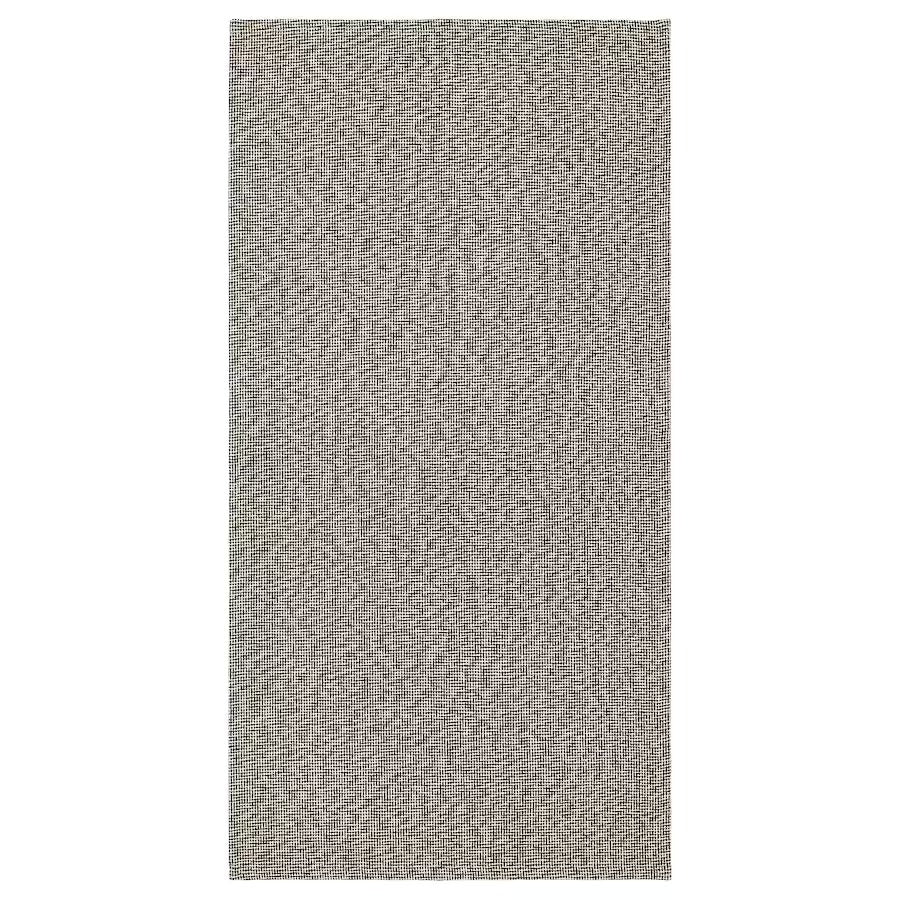 TIPHEDE Rug, flatwoven, black/natural, 80x150 cm