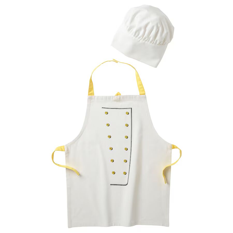 TOPPKLOCKA Children’s apron with chef’s hat